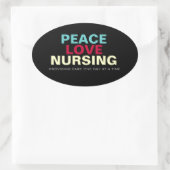 Mod Peace Love Nursing Oval Sticker (Sac)