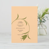 MOD PEACH & OLIVE TULIP Faire-part de mariage (Debout devant)