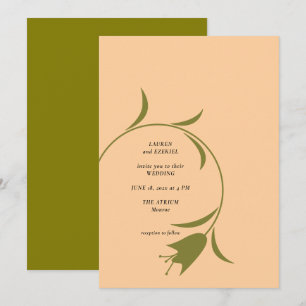 MOD PEACH & OLIVE TULIP Faire-part de mariage
