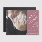 Mod Photo Wedding Save the Date Dust Roos Magnet (Voorkant / Achterkant)