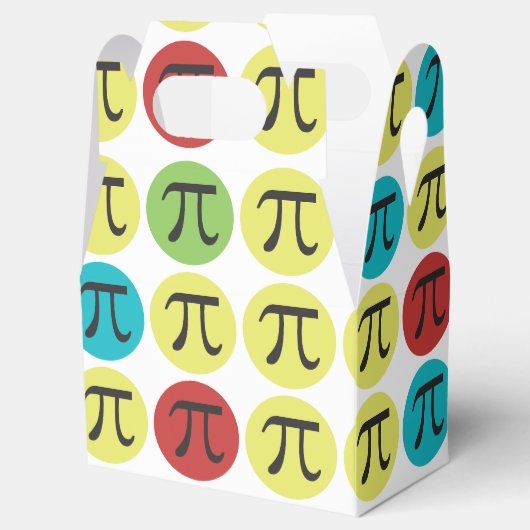 Mod Pi Day - Kleurrijke Pi-symboolcirkels Bedankdoosjes (Geopend)