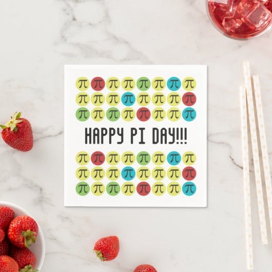 Mod Pi - Happy Pi Day Party Paper Napkins Servet (Insitu)