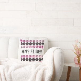 Mod Pi - Roze en Pi Symbolen - Happy Pi Day Gift Kussen