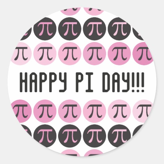 Mod Pi - Roze Pi Ronde Sticker (Voorkant)