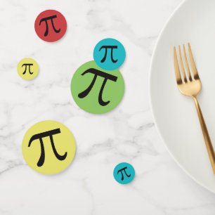 Mod Pi Symbolen Kleurrijke Wiskunde Thema Confetti