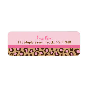 Mod Pink Cheetah Print Jungle Étiquettes de adress