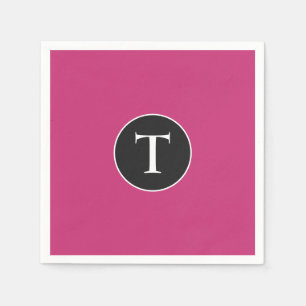 Mod Pink & White Initiaal Servet