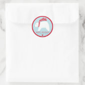 mod polar bears- ice blue- round holiday stickers (Sac)