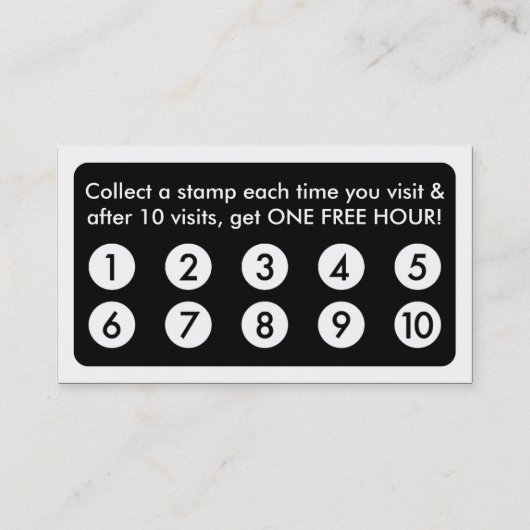 Mod POOL HALL-loyaliteitskaart Klantenkaartje (Achterkant)