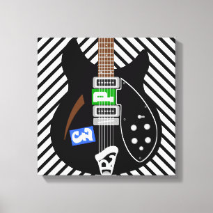 Mod Pop art guitar Canvas Afdruk