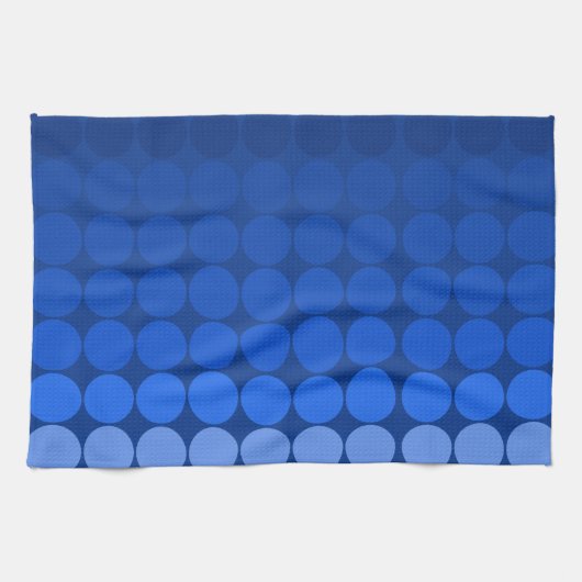 Mod pop cirkels in blauw theedoek (Horizontaal)