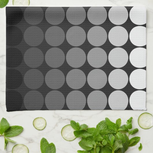 Mod pop cirkelt in wit tot zwart theedoek (Gevouwen)