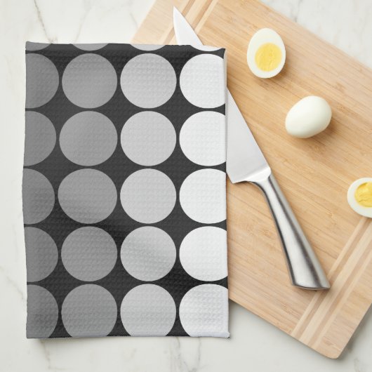 Mod pop cirkelt in wit tot zwart theedoek (Quarter Fold)