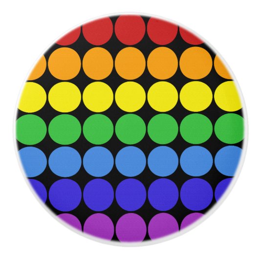 Mod Pop MCM-keramische knobbogen op zwarte cirkels Keramische Knop (Voorkant)
