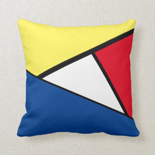 Mod Primair rood Blauw Geel Kleurblok Kussen