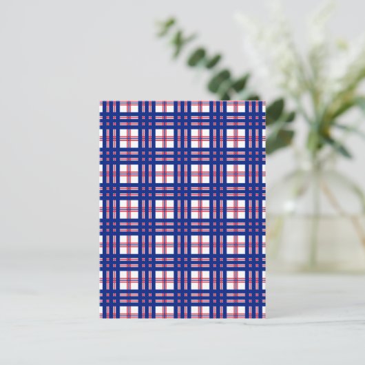 Mod Pset Pattern Red White Blue Briefkaart (Staand voorkant)