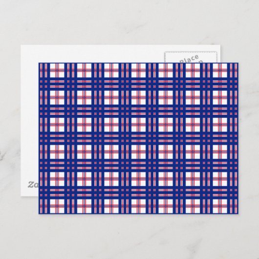 Mod Pset Pattern Red White Blue Briefkaart (Voorkant / Achterkant)