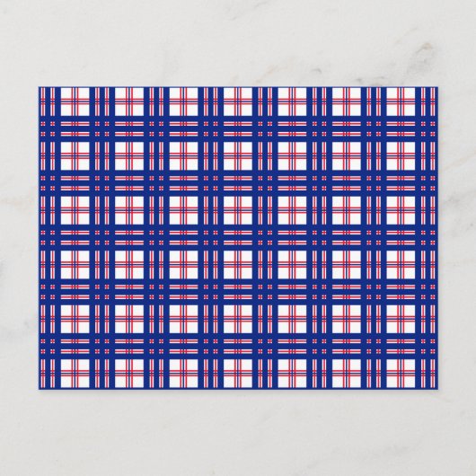 Mod Pset Pattern Red White Blue Briefkaart (Voorkant)