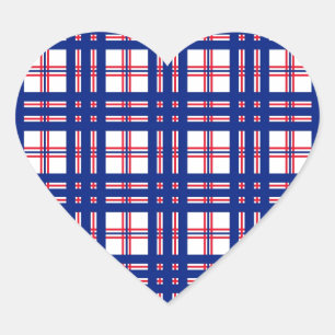 Mod Pset Pattern Red White Blue Hart Sticker