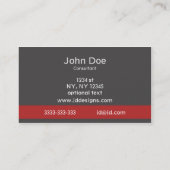 Mod Red Grey Classy Cartes d'affaires immobilières (Dos)