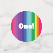 Mod regenboogkleurige 1e verjaardag confetti (Kleine voorkant)