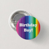 Mod regenboogkleurige 1e verjaardag ronde button 3,2 cm (Voorkant /achterkant)