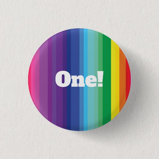 Mod regenboogkleurige 1e verjaardag ronde button 3,2 cm (Voorkant)
