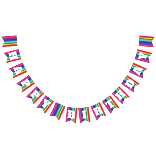 Mod regenboogkleurige 1e verjaardag vlaggetjes (Alle)