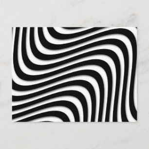MOD Retro Black en White Swirls Briefkaart