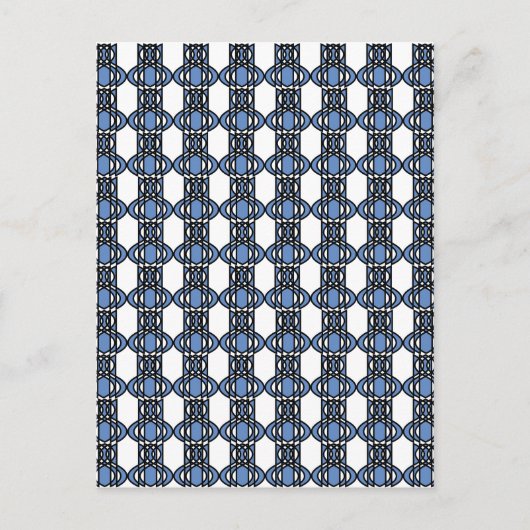 Mod Retro Blue Abstract Scarab Patroon Briefkaart (Voorkant)