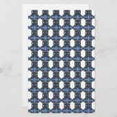 Mod Retro Blue Abstract Scarab Patroon Briefpapier (Voorkant / Achterkant)