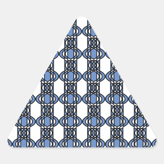 Mod Retro Blue Abstract Scarab Patroon Driehoek Sticker (Voorkant)