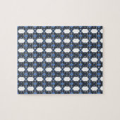 Mod Retro Blue Abstract Scarab Patroon Legpuzzel (Horizontaal)