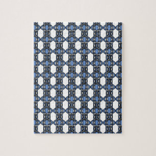 Mod Retro Blue Abstract Scarab Patroon Legpuzzel
