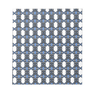Mod Retro Blue Abstract Scarab Patroon Notitieblok