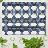 Mod Retro Blue Abstract Scarab Patroon Theedoek (Gevouwen)