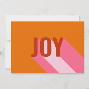 Mod Retro Helder Roze Oranje Vrolijk Foto Feestdagenkaart