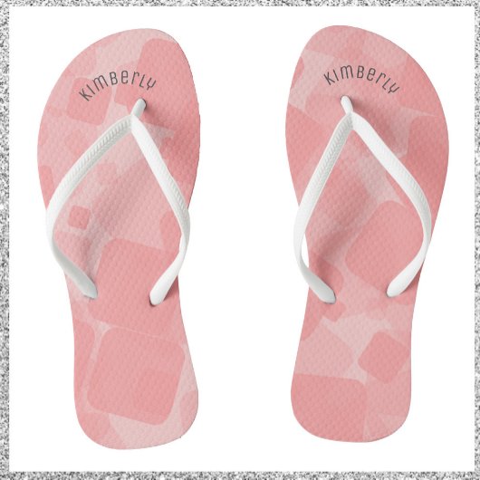 Mod Retro Pink Squares Patroon Teenslippers