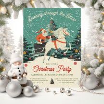Mod Retro Santa's Sleigh Ride Christmas Party