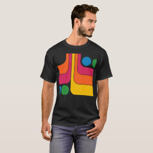 Mod Retro Stijl Geometrisch Ontwerp Jaren 70 T-shirt
