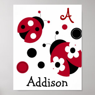Mod Rode Lieveheersbeestje Kinderkamer Muur Kunst Poster