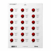 mod rood ornament, retouradreslabel etiket (Full Sheet)