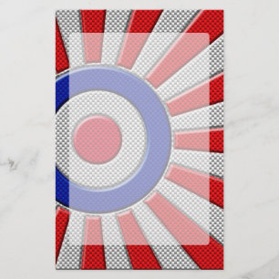 Mod Roundel Asian Sunburst in koolstofvezelstijl Briefpapier