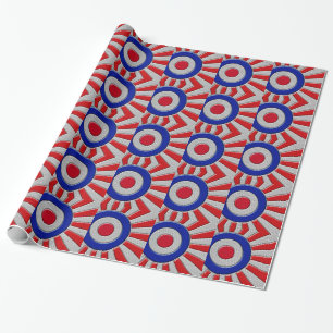 Mod Roundel Asian Sunburst in koolstofvezelstijl Cadeaupapier