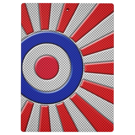 Mod Roundel Asian Sunburst in koolstofvezelstijl Klembord (Achterkant)