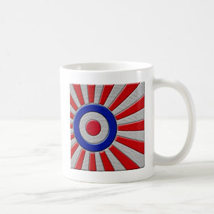 Mod Roundel Asian Sunburst in koolstofvezelstijl Koffiemok