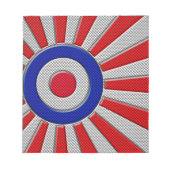Mod Roundel Sunburst Carbon Fiber Style Notitieblok (Voorkant)