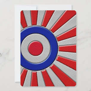 Mod Roundel Sunburst Design in koolstofvezelstijl