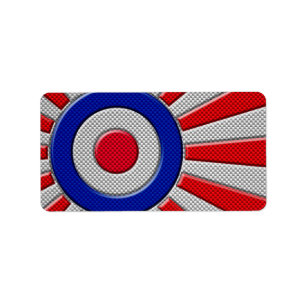 Mod Roundel Sunburst Design in koolstofvezelstijl Etiket