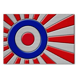 Mod Roundel Sunburst Design in koolstofvezelstijl Kaart